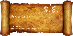 Urda Erik névjegykártya
